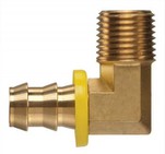 ทองเหลืองกดบนท่อเข็มชาย NPT ข้อศอก 90 องศา